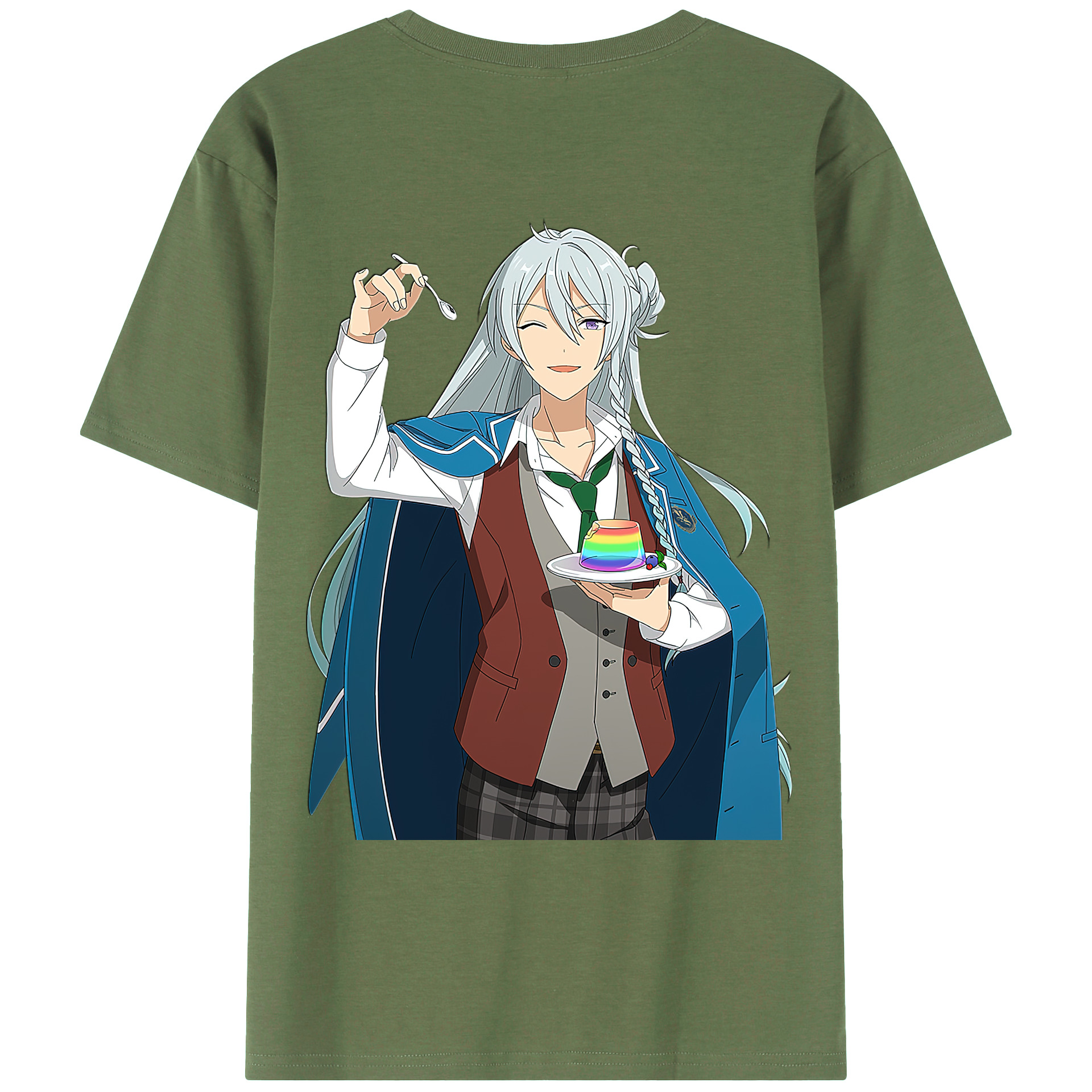 （画像用） あんさんぶるスターズ! Ensemble Stars 綿100％ メンズ半袖Tシャツ（バックプリント） 通気性